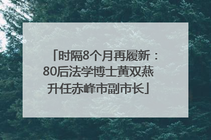 时隔8个月再履新：80后法学博士黄双燕升任赤峰市副市长