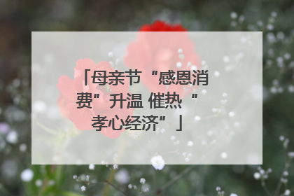 母亲节“感恩消费”升温 催热“孝心经济”