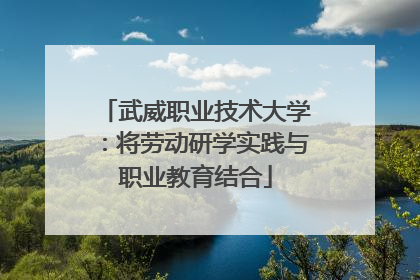 武威职业技术大学：将劳动研学实践与职业教育结合