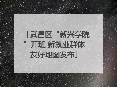 武昌区“新兴学院”开班 新就业群体友好地图发布