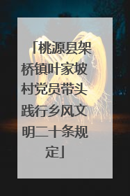 桃源县架桥镇叶家坡村党员带头践行乡风文明二十条规定