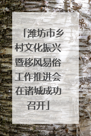 潍坊市乡村文化振兴暨移风易俗工作推进会在诸城成功召开