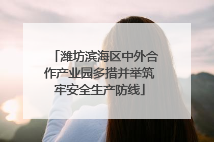 潍坊滨海区中外合作产业园多措并举筑牢安全生产防线