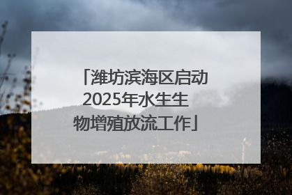 潍坊滨海区启动2025年水生生物增殖放流工作