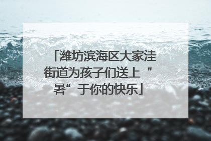 潍坊滨海区大家洼街道为孩子们送上“暑”于你的快乐