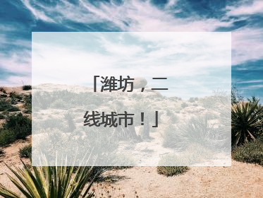 潍坊，二线城市！