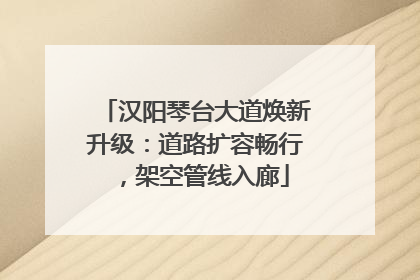汉阳琴台大道焕新升级：道路扩容畅行，架空管线入廊