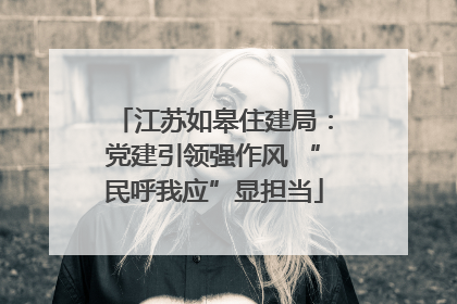 江苏如皋住建局：党建引领强作风 “民呼我应”显担当