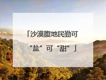 沙漠腹地民勤可“盐”可“甜”