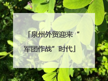 泉州外贸迎来“军团作战”时代