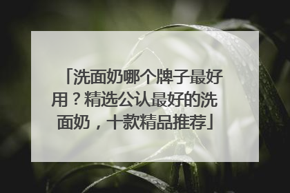 洗面奶哪个牌子最好用？精选公认最好的洗面奶，十款精品推荐