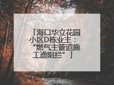 海口华立花园小区D栋业主：“燃气主管道施工遭阻拦”