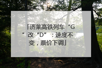 济莱高铁列车“G”改“D”：速度不变，票价下调