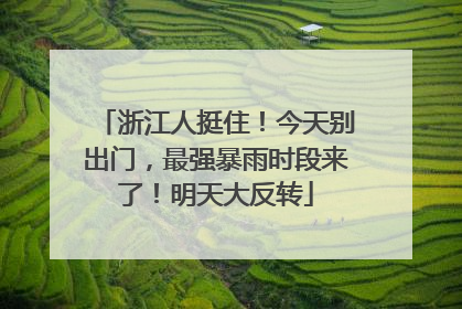 浙江人挺住！今天别出门，最强暴雨时段来了！明天大反转