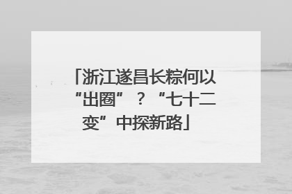 浙江遂昌长粽何以“出圈”？“七十二变”中探新路