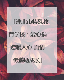 淮北市特殊教育学校：爱心捐赠暖人心 真情传递助成长
