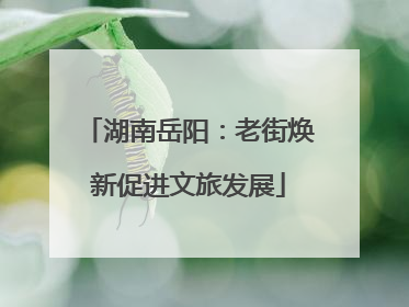 湖南岳阳：老街焕新促进文旅发展