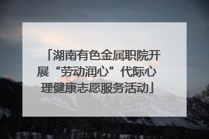 湖南有色金属职院开展“劳动润心”代际心理健康志愿服务活动