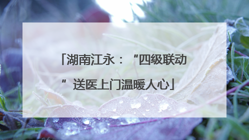 湖南江永：“四级联动”送医上门温暖人心