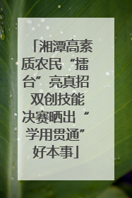 湘潭高素质农民“擂台”亮真招 双创技能决赛晒出“学用贯通”好本事