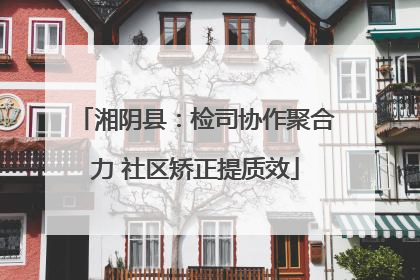 湘阴县：检司协作聚合力 社区矫正提质效