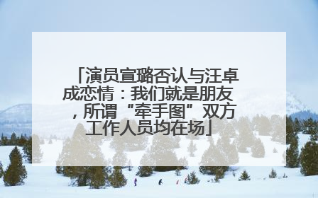 演员宣璐否认与汪卓成恋情：我们就是朋友，所谓“牵手图”双方工作人员均在场