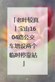 老叶较真丨宝山1604路公交车增设两个临时停靠站