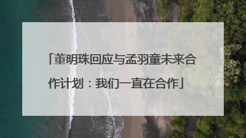董明珠回应与孟羽童未来合作计划：我们一直在合作
