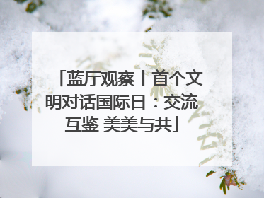 蓝厅观察丨首个文明对话国际日：交流互鉴 美美与共