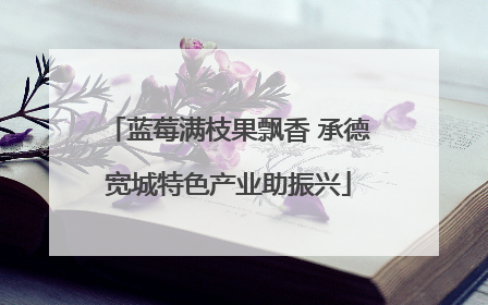 蓝莓满枝果飘香 承德宽城特色产业助振兴