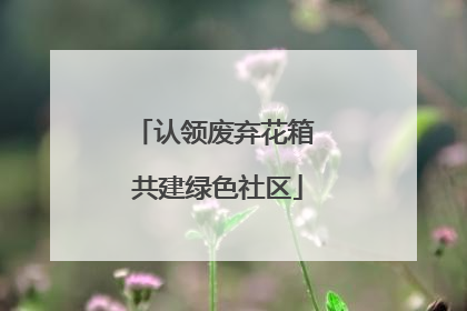 认领废弃花箱 共建绿色社区