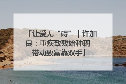 让爱无“碍”｜许加良：重疾致残始种藕 带动致富靠双手