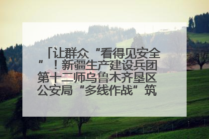 让群众“看得见安全”！新疆生产建设兵团第十二师乌鲁木齐垦区公安局“多线作战”筑牢辖区安全防线