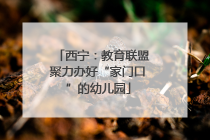 西宁：教育联盟聚力办好“家门口”的幼儿园