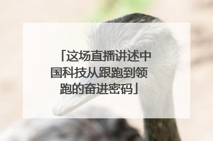 这场直播讲述中国科技从跟跑到领跑的奋进密码