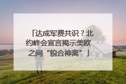 达成军费共识？北约峰会宣言揭示美欧之间“貌合神离”