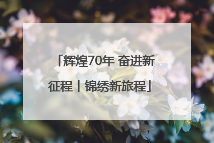 辉煌70年 奋进新征程丨锦绣新旅程