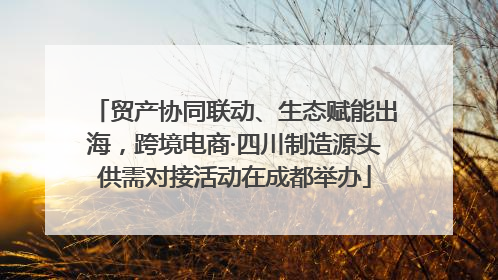贸产协同联动、生态赋能出海，跨境电商·四川制造源头供需对接活动在成都举办