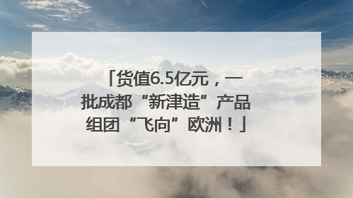 货值6.5亿元，一批成都“新津造”产品组团“飞向”欧洲！