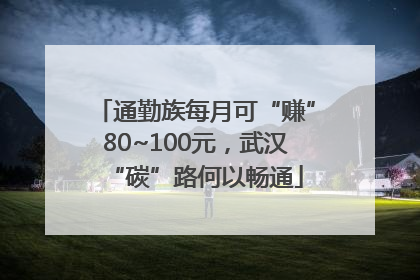 通勤族每月可“赚”80~100元，武汉“碳”路何以畅通