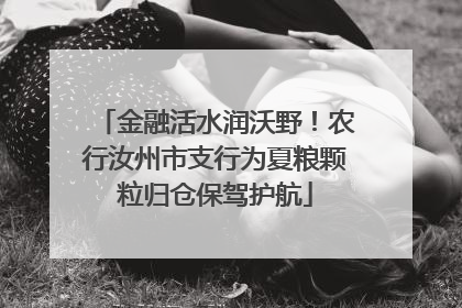 金融活水润沃野！农行汝州市支行为夏粮颗粒归仓保驾护航