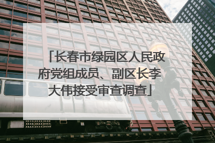 长春市绿园区人民政府党组成员、副区长李大伟接受审查调查