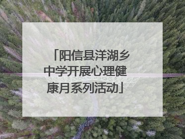 阳信县洋湖乡中学开展心理健康月系列活动