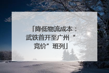 降低物流成本：武铁首开至广州“竞价”班列