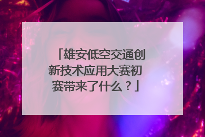 雄安低空交通创新技术应用大赛初赛带来了什么？