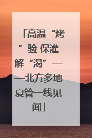 高温“烤”验 保灌解“渴”——北方多地夏管一线见闻