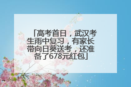 高考首日，武汉考生雨中复习，有家长带向日葵送考，还准备了678元红包