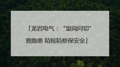 龙岩电气：“望闻问切”查隐患 精检精修保安全
