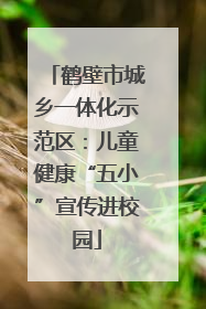 鹤壁市城乡一体化示范区：儿童健康“五小”宣传进校园
