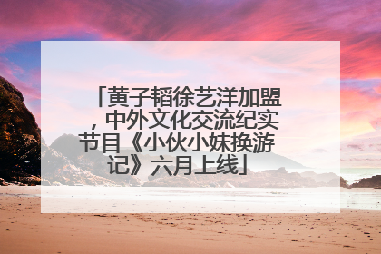 黄子韬徐艺洋加盟，中外文化交流纪实节目《小伙小妹换游记》六月上线